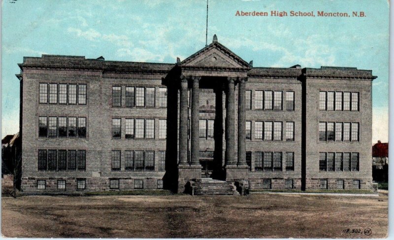 MONCTON, NB Canada    ABERDEEN  HIGH  SCHOOL   c1910s    Postcard