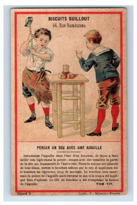 1880s French Biscuits Guillout Chocolat Science Game Trick #9 F158