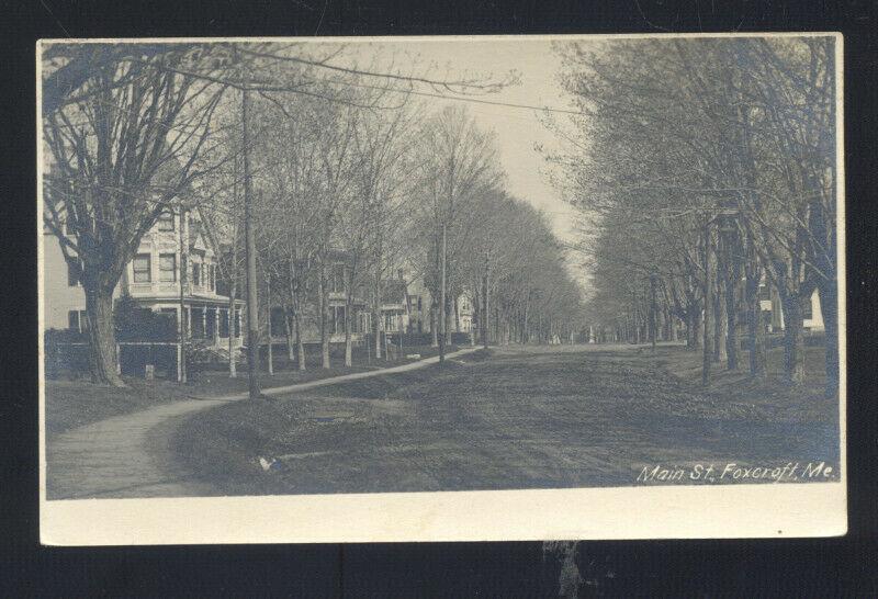 RPPC FOXCROFT MAINE MAIN STREET SCENE RESIDENCE VINTAGE REAL PHOTO POSTCARD