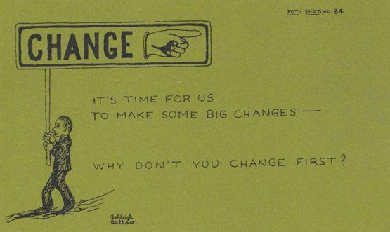 Change Bad Habits Signpost Time For YOU To Make Changes Proverb Motto Postcard