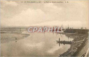 Old Post Card Pouliguen (L Inf) The Port at Sunset