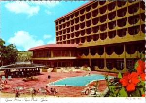 Tumon Bay, Guam  HILTON HOTEL Pool & Patio  1972 4X6 Advertising Postcard