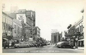 NV, Reno, Nevada, Virginia Street, 1940s Cars, RPPC