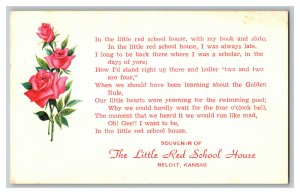 Postcard Souvenir Little Red School House Beloit KS Vintage Standard View Card 