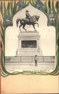 Livorno Italy Monumento a Vittorio Emanuele II c1910 Vintage Postcard