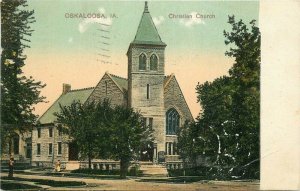 Central Bookstore Christian Church 1908 Oskaloosa Iowa Postcard PCK 20-12778