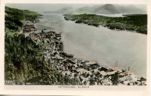 AK - Ketchikan. Aerial View, Colorized      *RPPC