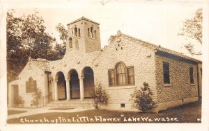 J46/ Lake Wawasee Indiana RPPC Postcard c40s Church of the Little Flower 3