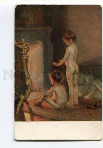 3057358 Nude Girls near Fireplace by PEEL vintage PC