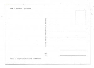 Slovenia Yugoslavia Lake Bled Island Julian Alps Pomurski Tisk 4X6 Postcard
