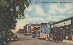 Washington Street Looking East Athens Georgia USA Mint Postcard