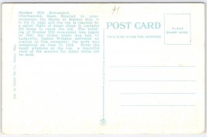 Vintage Bunker Hill Monument Charlestown Boston Linen Postcard