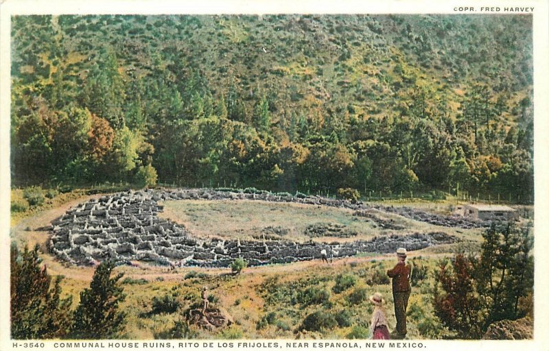 c1910 Espanola New Mexico Communal House Ruins Phostint Postcard 25-8604