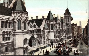 Postcard UK ENG London Law Courts Street Scene