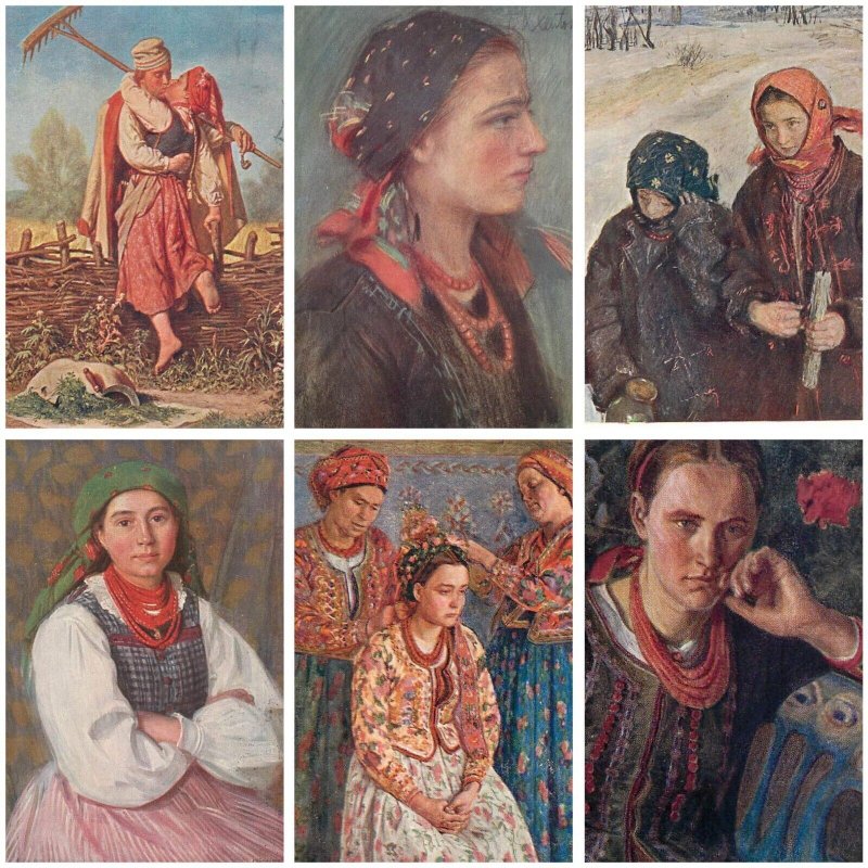 Lot of 31 old postcards Polish ethnic culture folk tradition costume type Poland