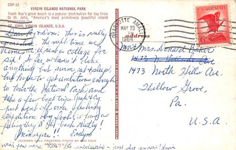 Trunk Bays Virgin Islands St John Postcard