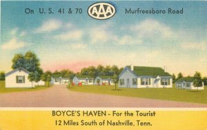 Tennessee Nashville Boyce's Haven roadside MWM linen Postcard 22-4416