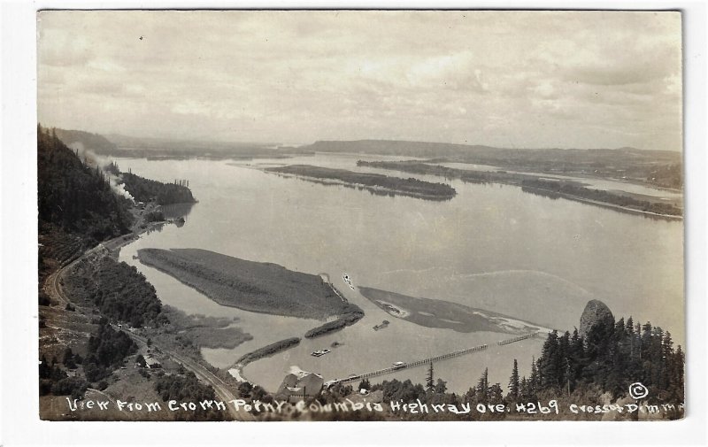 Crown Point Columbia Highway Oregon RPPC Real Photo Postcard Cross & Dimmitt