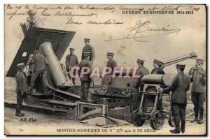 Postcard Old Army Mortar Schneider 11