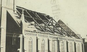 West Point NEBRASKA RP 1909 TORNADO RUINS Church MISSING ROOF nr Oakland CYCLONE