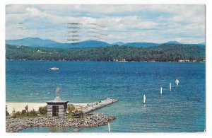 NH Endicott Rock Weirs Beach Lake Winnipesaukee Inlet New Hampshire Postcard