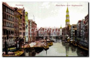 Postcard Old Party Hamburg Fleet beim Hopfenmarkt