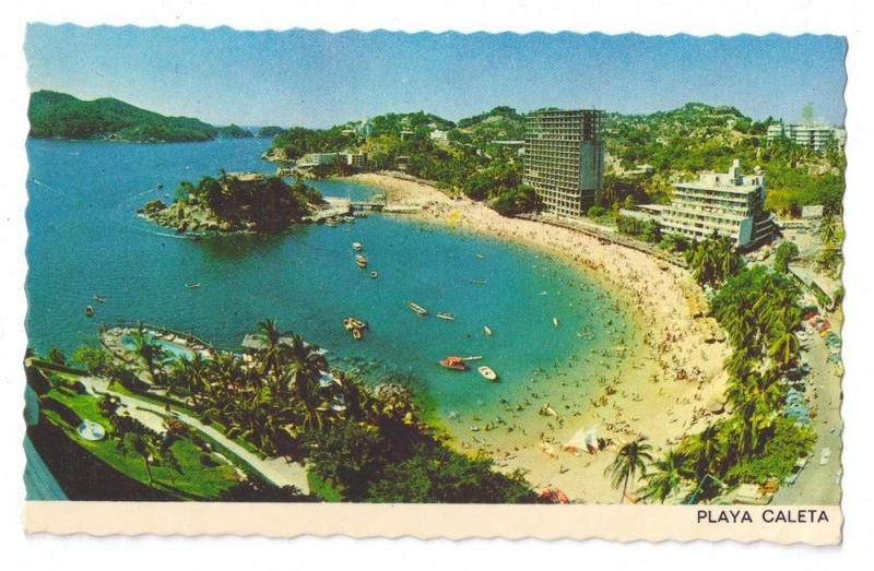 Playa Caleta Acapulco Mexico Beach Stamp