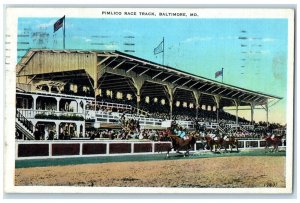 1937 Pimlico Race Track Horse Stadium Field Baltimore Maryland Vintage Postcard