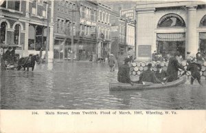 MAIN STREET FROM 12TH FLOOD DISASTER WHEELING WEST VIRGINIA POSTCARD 1907