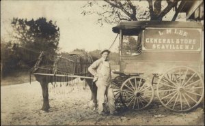 Seaville NJ LM LEE Gen Store Horse Wagon Upper Township Cape May Cnty c1910 RPPC