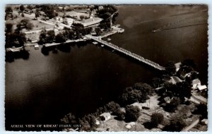 RPPC RIDEAU FERRY, Ontario Canada ~ Bridge AERIAL VIEW Real Photo Postcard