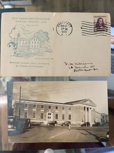 1933 New Pawtucket Post Office Opening Cover RPPC Photo Rhode Island Postcard