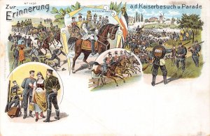 L026 Germany Zur Erinnerung Parade military litho postcard