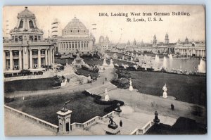 1908 St Louis Missouri Vintage Postcard Looking west German Building Exposition