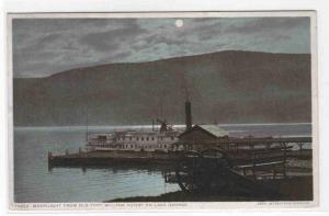 Steamer Sagamore Mioonlight Fort William Henry Lake George New York postcard