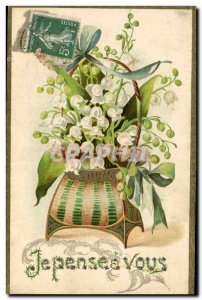 Old Postcard Fantasy Flowers Lily of the valley