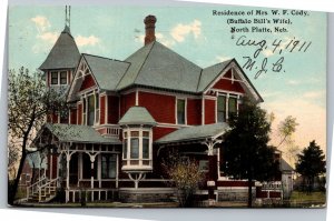 Postcard NE Northe Platte Residence of Mrs. W.F. Cody Buffalo Bills Wife