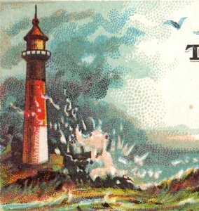 1880s H.F. Franke's Toilet Soaps Lighthouse Sea Waves F116