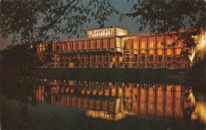 NEWTON, MA Massachusetts  MARRIOTT HOTEL Night View  ROADSIDE  c1960's Postcard