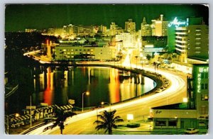 Collins Avenue, Algiers Hotel, Miami Beach Florida, Vintage 1969 Chrome Postcard