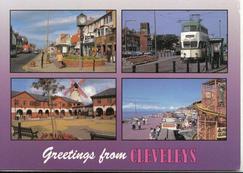 Lancashire Postcard - Greetings from Cleveleys - Ref 20720A