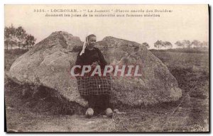 Old Postcard Dolmen Standing Stone Stone Locronan mare sacred Druid Folklore