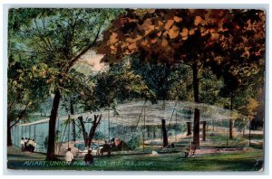 1912 View of Aviary Union Park Des Moines Iowa IA Posted Antique Postcard