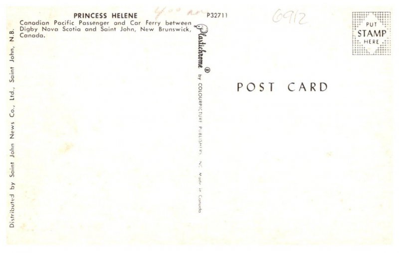 Princcess Helene , Canadian Pacific Passenger and Ferry