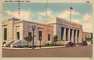 Vintage Postcard1944 Post Office Postal Service Building Hollywood California CA 