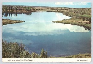 State View~Santa Rosa NM~Birdseye Twin Lakes~Clouds Reflection~Continental PC