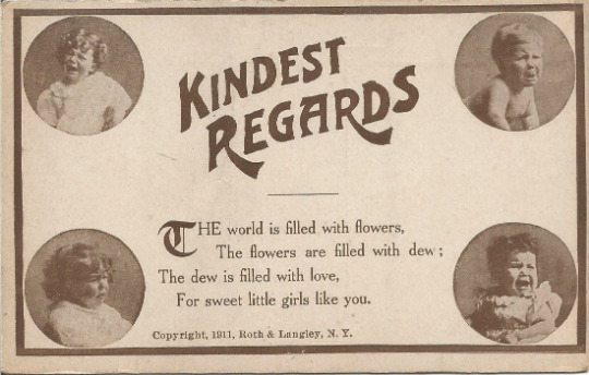 Kindest Regards The world is filled with flowers... Funny Vintage Postcard
