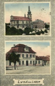 czech, LYSÁ nad Labem, Lysé, St. John's Church, Bank (1915) Postcard