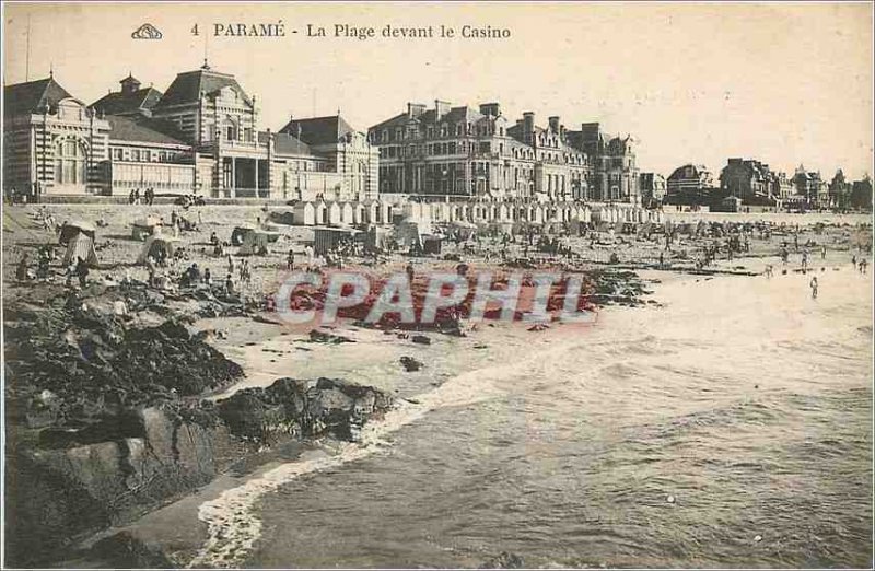 Old Postcard Parame The Beach in front of the Casino