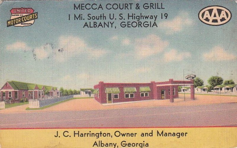 Postcard Mecca Court & Grill Albany Georgia